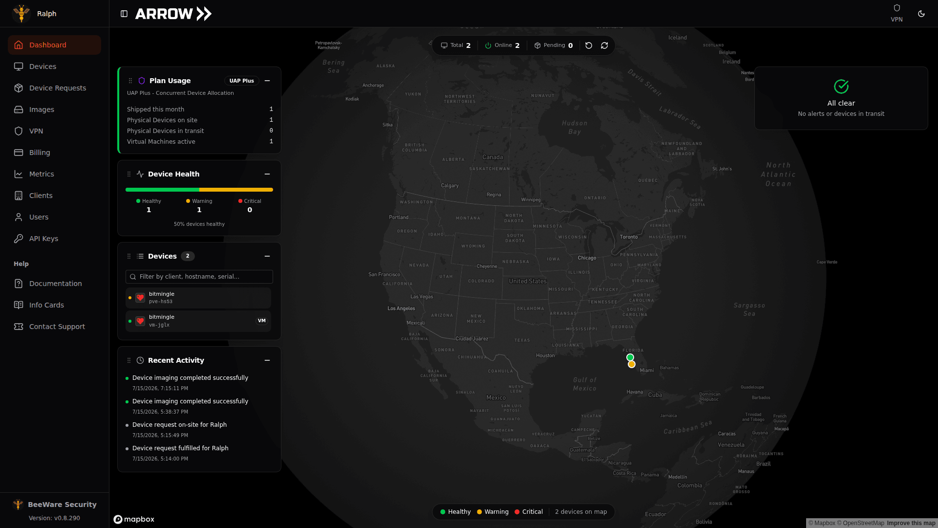 ARROW Dashboard Preview