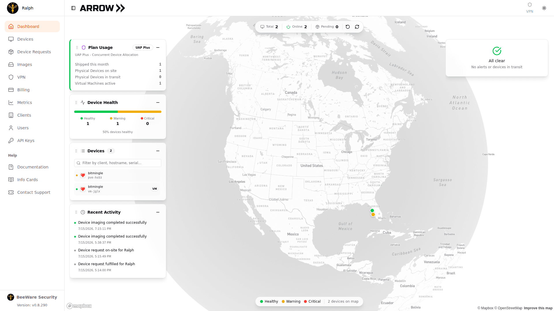 ARROW Dashboard Preview